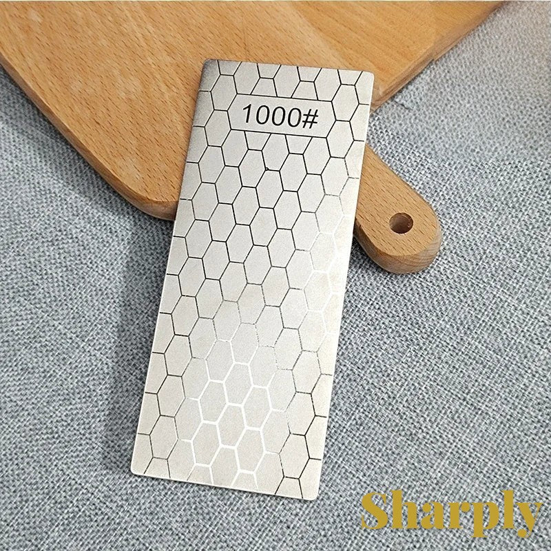 Gr8est diamond sharpening stone with a 1000 grit hexagonal pattern surface for professional kitchen knife maintenance