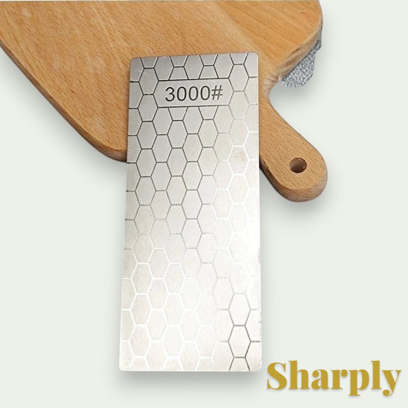 Gr8est diamond sharpening stone with a 3000 grit honeycomb pattern surface for professional kitchen knife maintenance