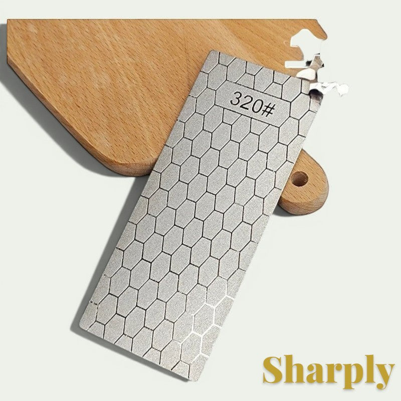 Gr8est diamond knife sharpening stone with a 320 grit hexagonal pattern surface for professional blade maintenance.