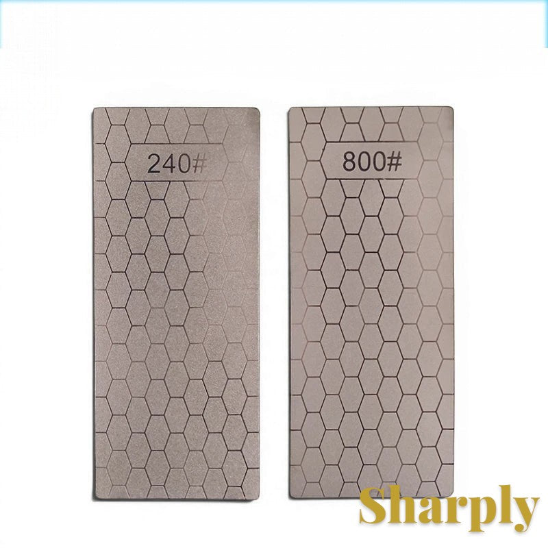 Gr8est diamond knife sharpening stones with 240 and 800 grit hexagonal patterns for professional blade maintenance.