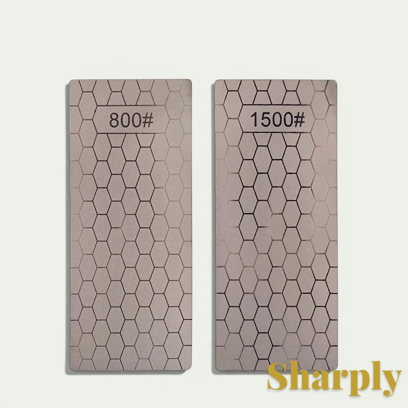 Gr8est diamond knife sharpening stones with 800 and 1500 grit hexagonal patterns for professional blade maintenance.