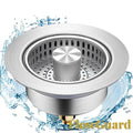 Gr8est FlowGuard 3-in-1 stainless steel pop-up kitchen sink strainer and stopper with mesh filter