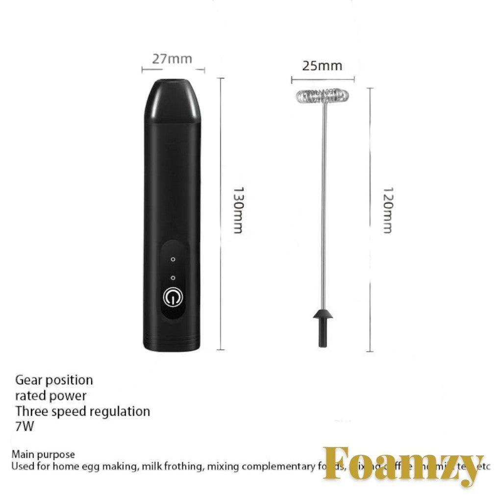 Gr8est Foamzy electric handheld milk frother and egg beater with detachable whisk attachment and speed settings.