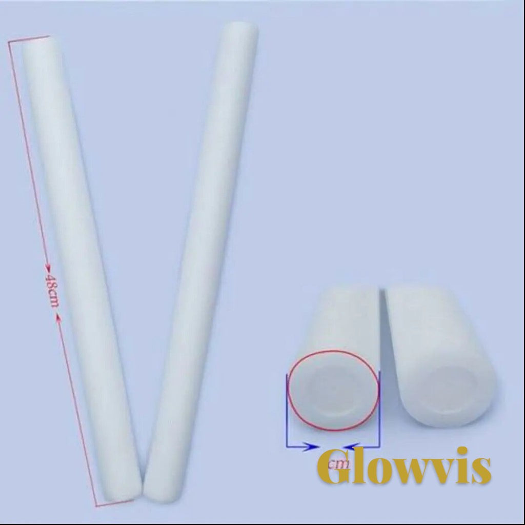 Gr8est Glowvis LED foam glow sticks showing 48cm length and cylindrical design for parties and concerts