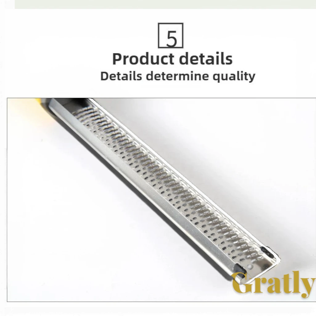 Gr8est Gratly stainless steel multi-purpose kitchen grater for cheese, chocolate, and citrus zest
