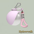 Gr8est HydroWalk stainless steel dog water bottle in pastel pink with a silicone bowl and carrying strap.