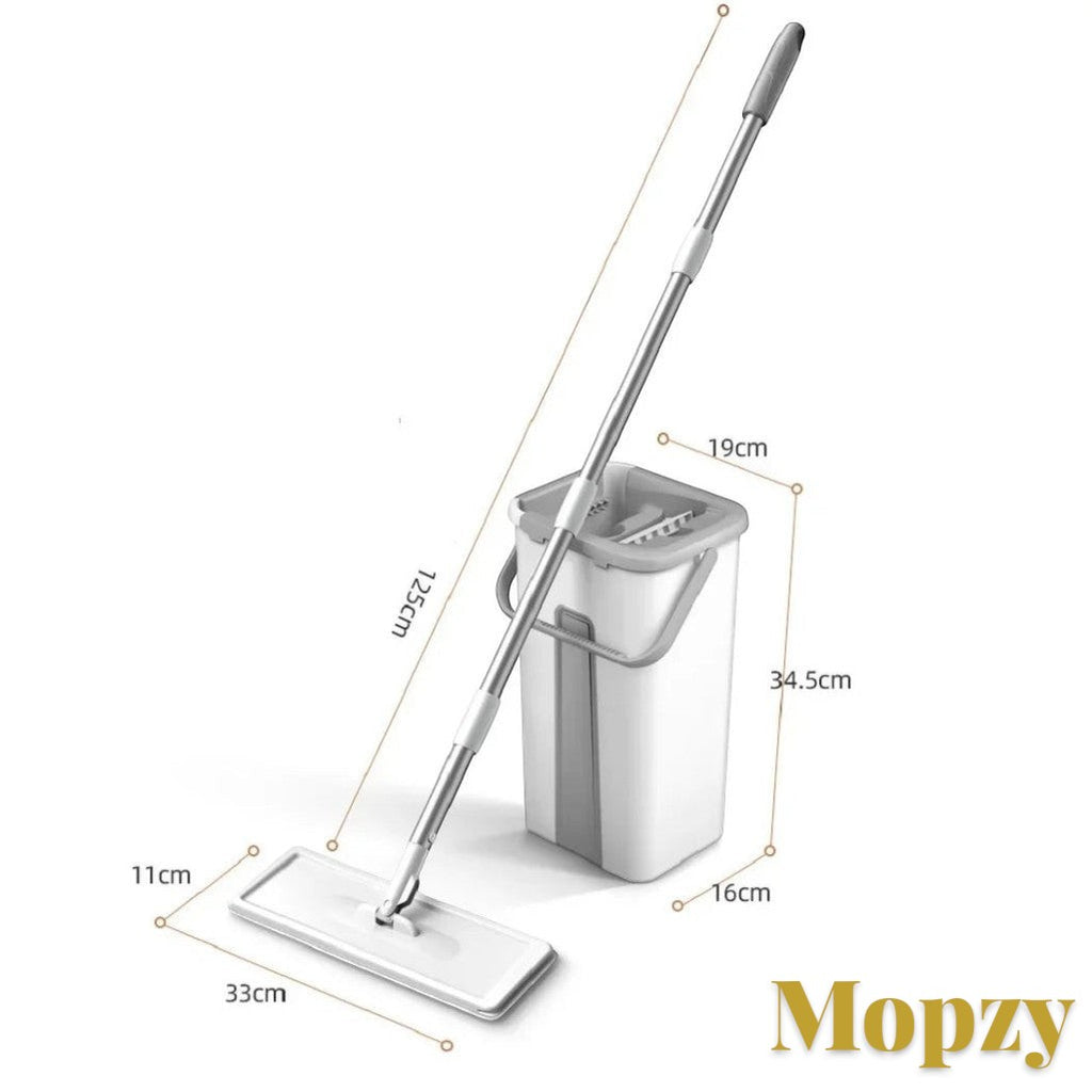 Gr8est Mopzy spin mop and bucket set with microfiber head and ergonomic handle for hardwood and tile floor cleaning