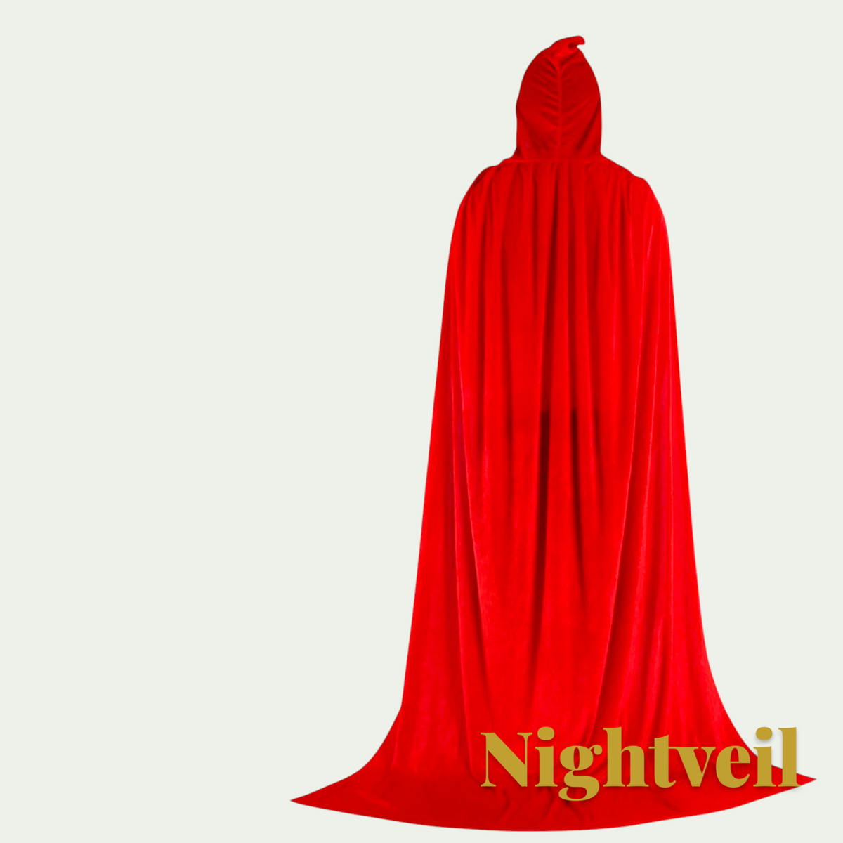 Gr8est Nightveil long red hooded cloak for Halloween costumes and cosplay events