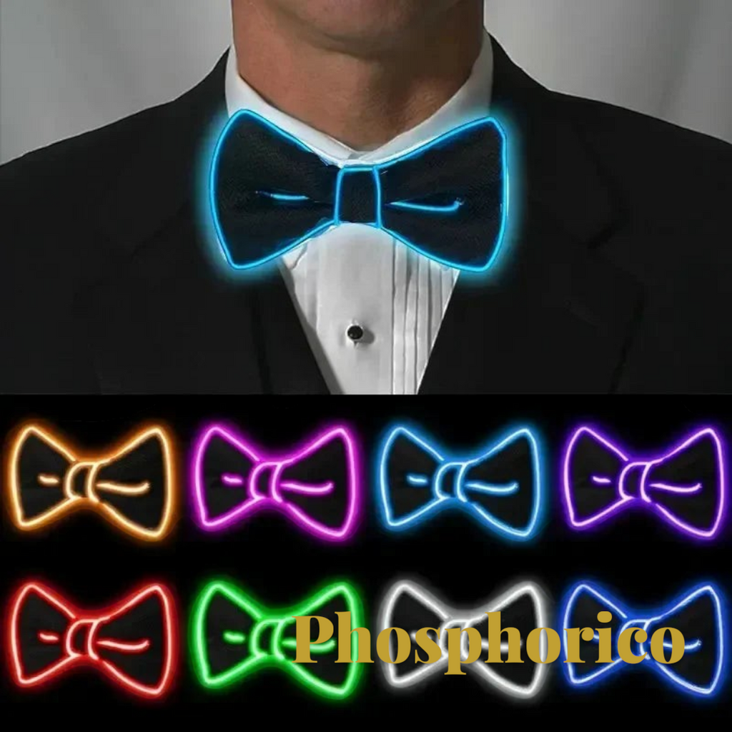 Gr8est Phosphorico LED light-up bow tie in multiple glowing neon colors for raves and parties