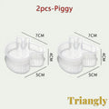 Gr8est set of two clear plastic piggy-shaped onigiri molds for creating cute triangle rice balls for bento boxes.