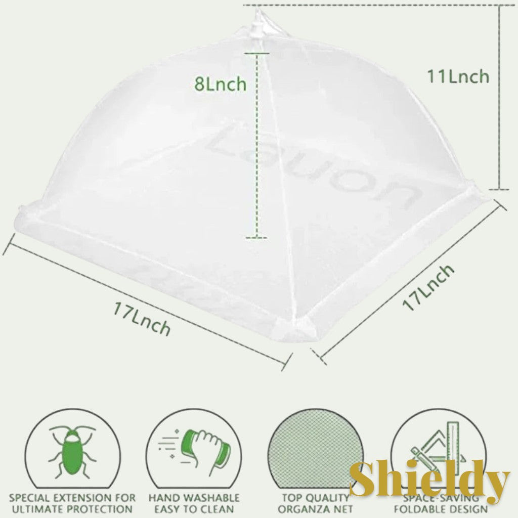 Gr8est white pop-up mesh food cover with dimensions for outdoor picnics and kitchen insect protection