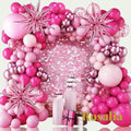 Gr8est Rosalia 140-piece pink balloon arch kit with star and round latex balloons for party decorations
