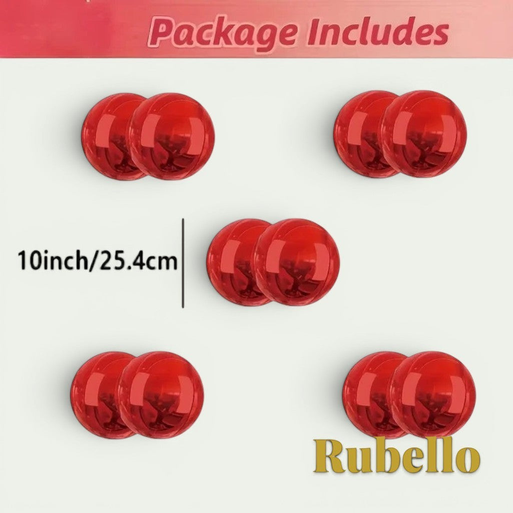 Gr8est Rubello 10-inch red 4D spherical aluminium foil balloons for romantic party and Valentine's Day decorations.