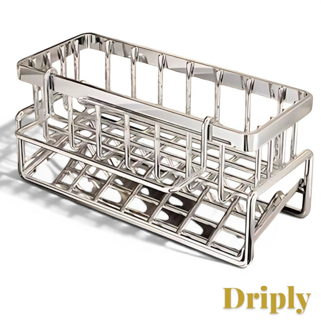 Gr8est stainless steel over-sink drying rack for dishes and utensils with a durable, rust-resistant design.