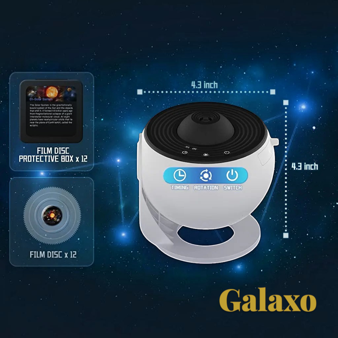 Gr8est 13-in-1 planetarium star projector with film discs and control buttons for bedroom galaxy lighting
