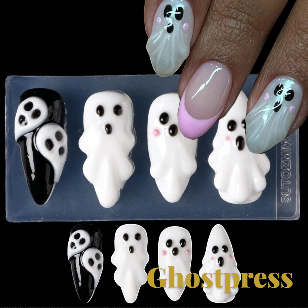 Gr8est Store 3D ghost nail art mold for creating raised Halloween ghost decorations on manicures