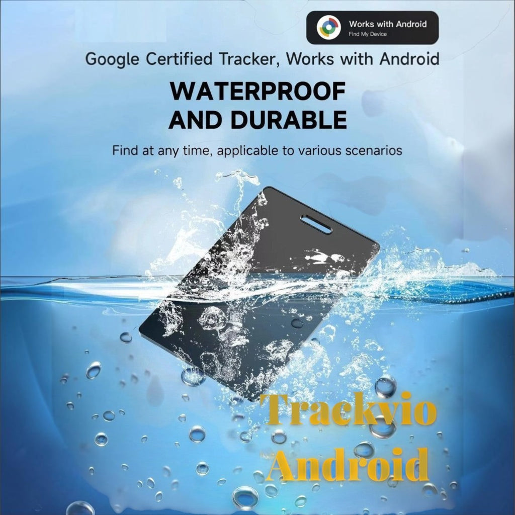 Gr8est Trackvio Android Bluetooth smart tracker card, waterproof and durable design for wallets and luggage