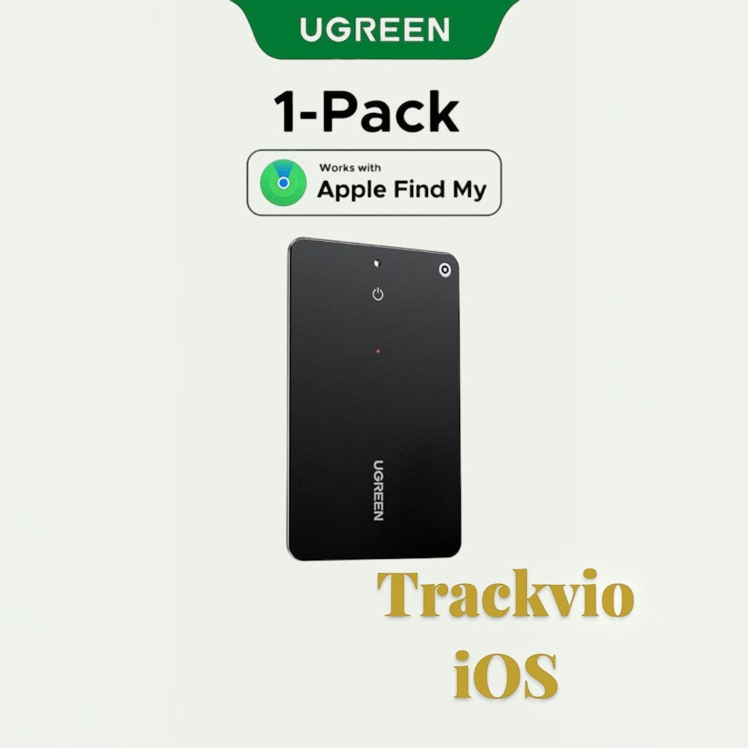 Gr8est Trackvio slim black Bluetooth smart tracker card for Apple Find My network, 1-pack