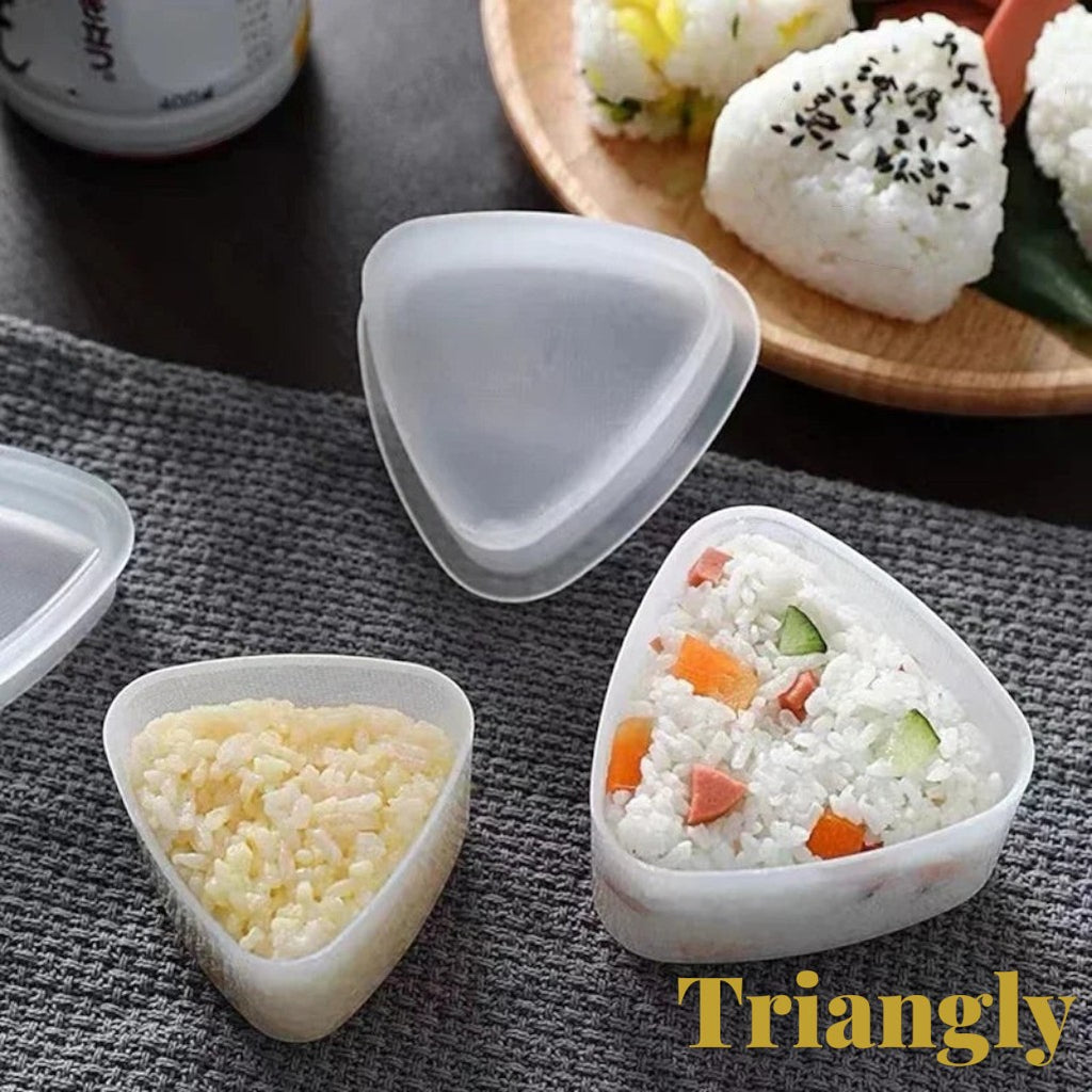 Gr8est triangle sushi and onigiri rice ball mold set for easy bento box meal preparation