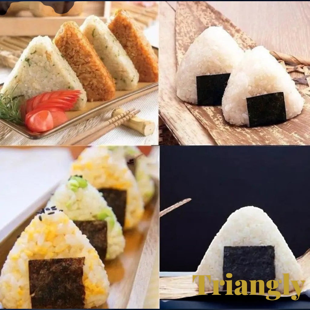 Gr8est triangle sushi and onigiri rice ball mold used to create perfectly shaped Japanese bento snacks