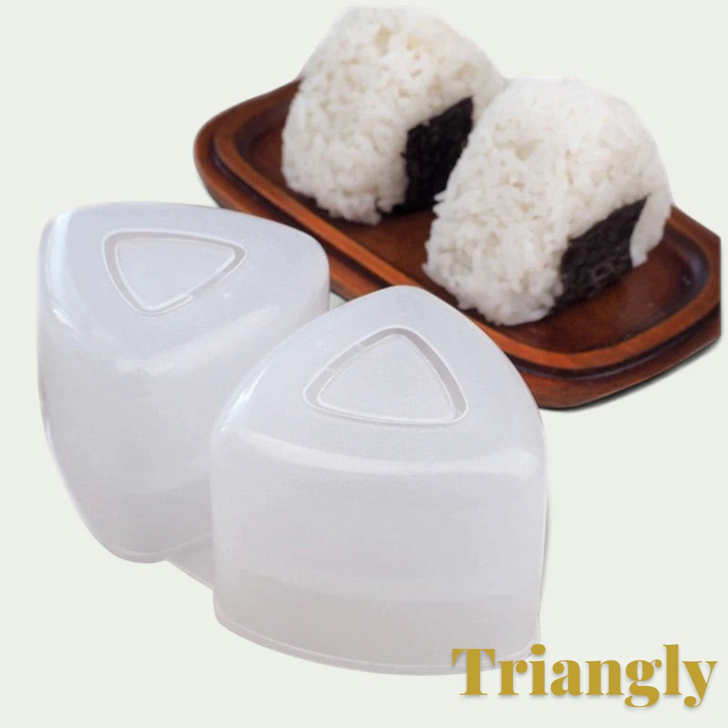 Gr8est triangle sushi and onigiri rice ball mold set for making uniform bento box snacks