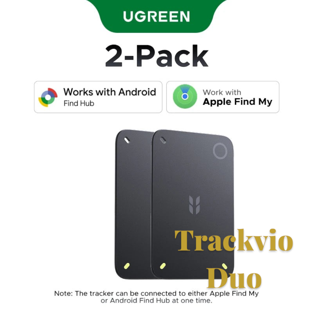 Gr8est UGREEN FineTrack Slim 2 smart item tracker 2-pack, ultra-thin black card-style GPS trackers for wallet