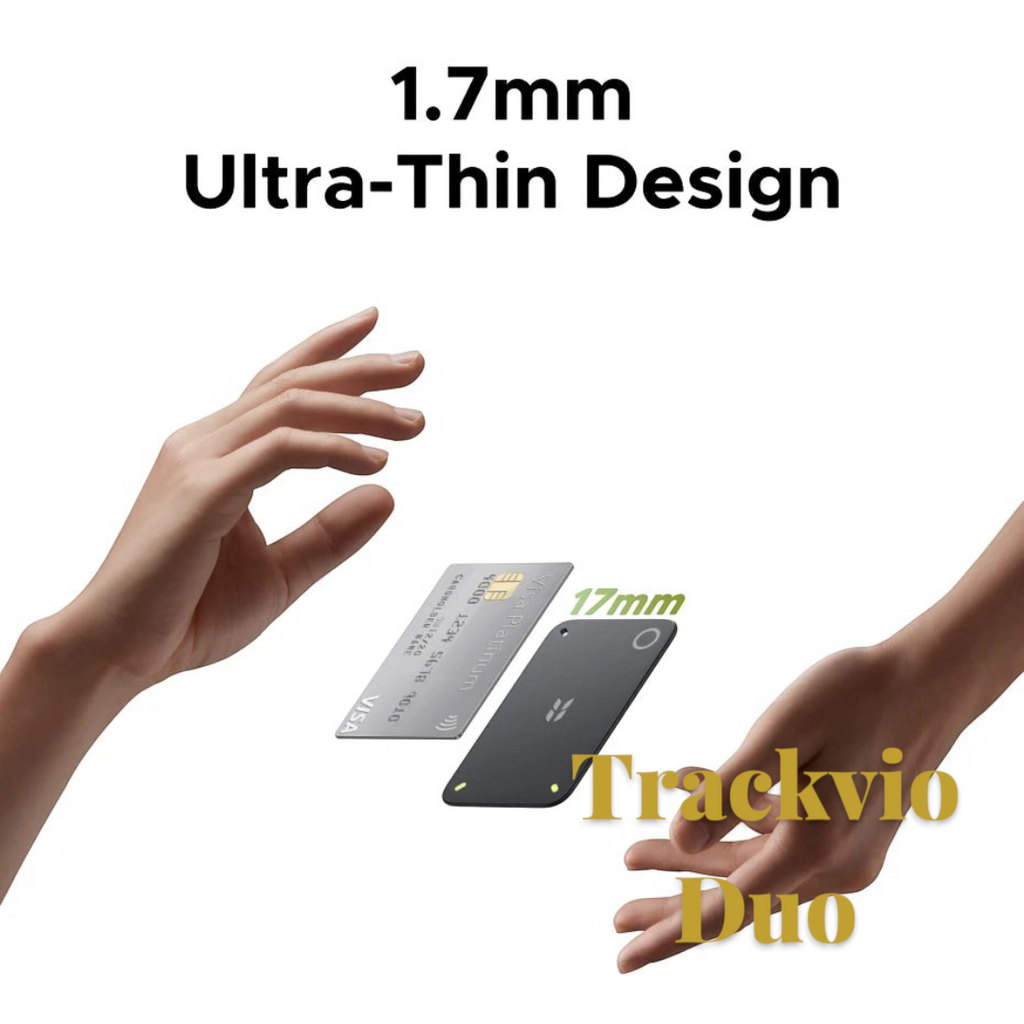Gr8est UGREEN FineTrack Slim 2 smart card tracker shown next to a credit card to highlight its 1.7mm ultra-thin design.