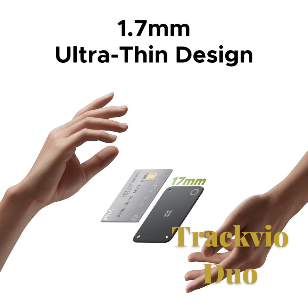 Gr8est UGREEN FineTrack Slim 2 smart card tracker shown next to a credit card to highlight its 1.7mm ultra-thin design.