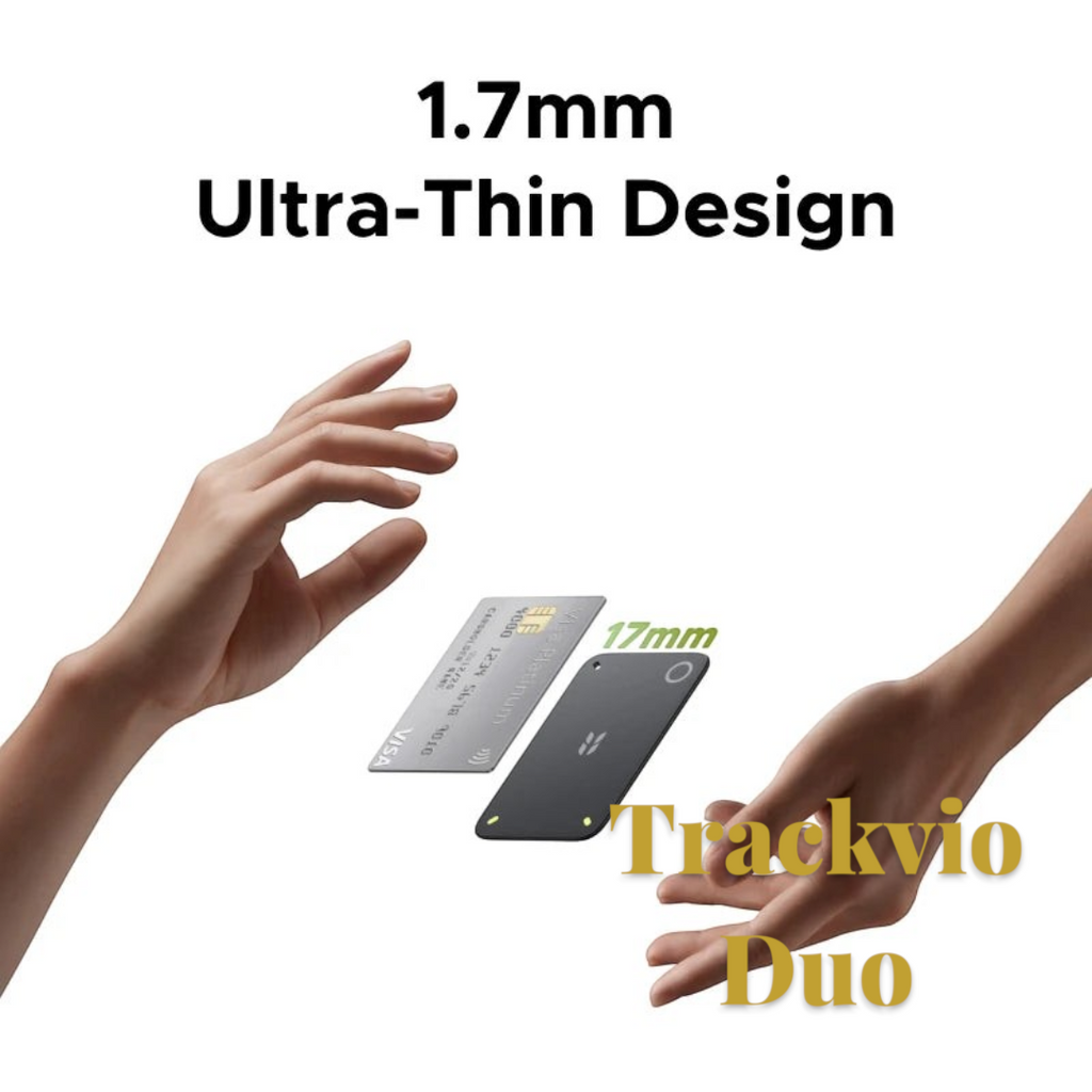 Gr8est UGREEN FineTrack Slim 2 smart tracker card held next to a credit card showing its 1.7mm ultra-thin profile.