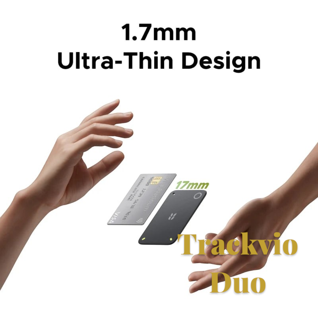 Gr8est UGREEN FineTrack Slim 2 smart tracker card held next to a credit card showing its 1.7mm ultra-thin profile.