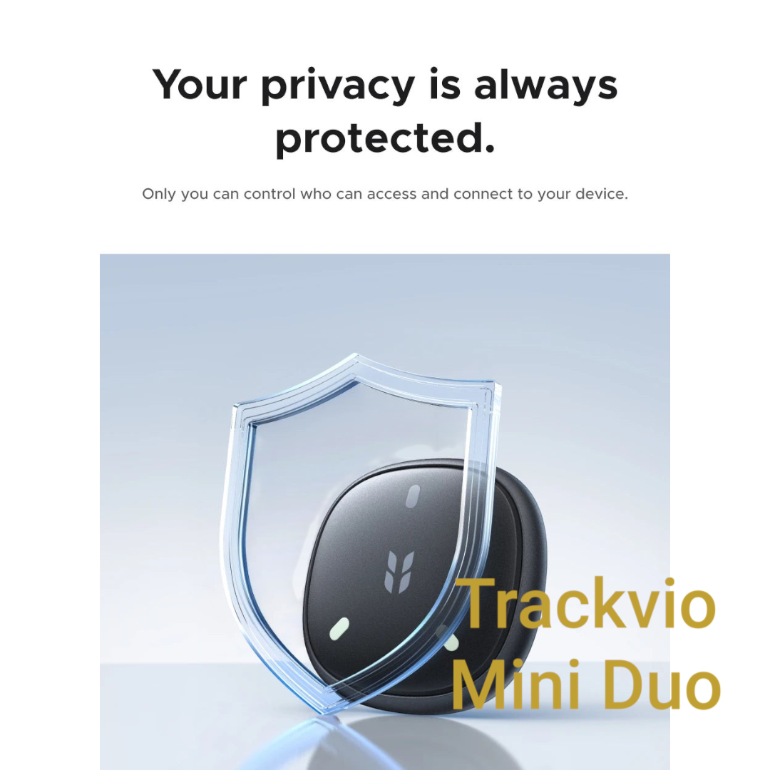 Gr8est UGREEN FineTrack Mini Duo smart item tracker with protective shield graphic for enhanced privacy and security