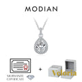 Gr8est Veloria 1.2CT pear-cut moissanite pendant necklace in 925 sterling silver with CMA certificate and gift box.