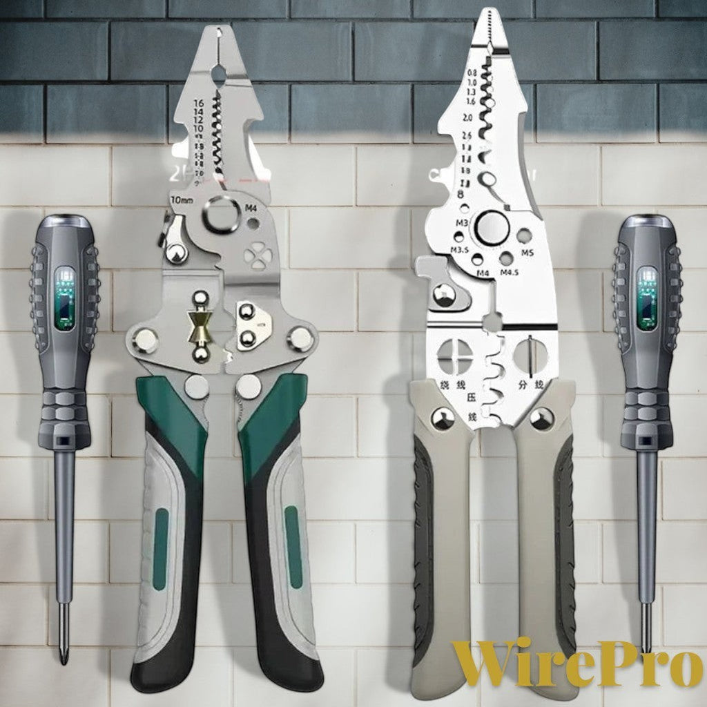 Gr8est WirePro multi-function stainless steel wire stripper and electrician pliers with ergonomic non-slip handles