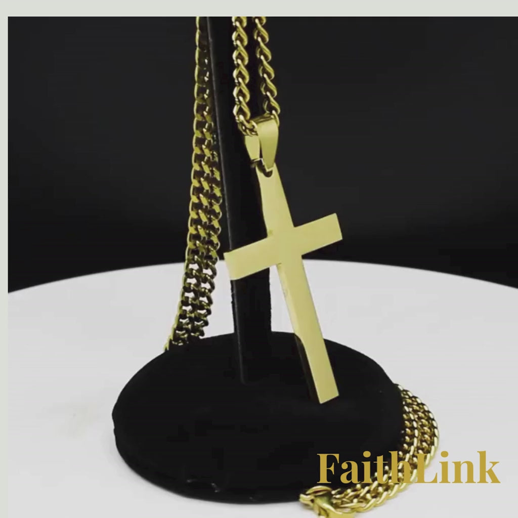 FaithLink | Stainless Steel Cross Pendant Necklace