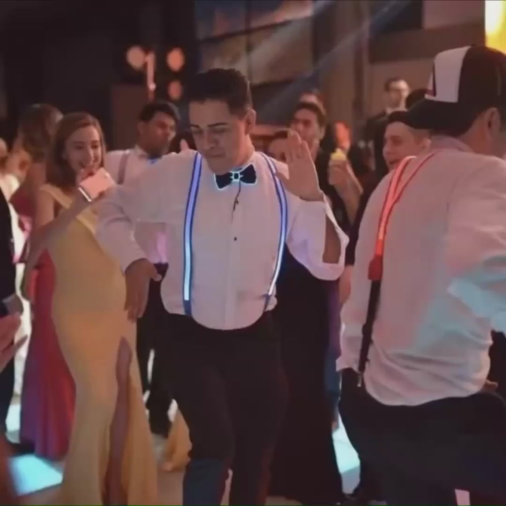 Phosphorico - LED Light-Up Suspenders with Bow Tie